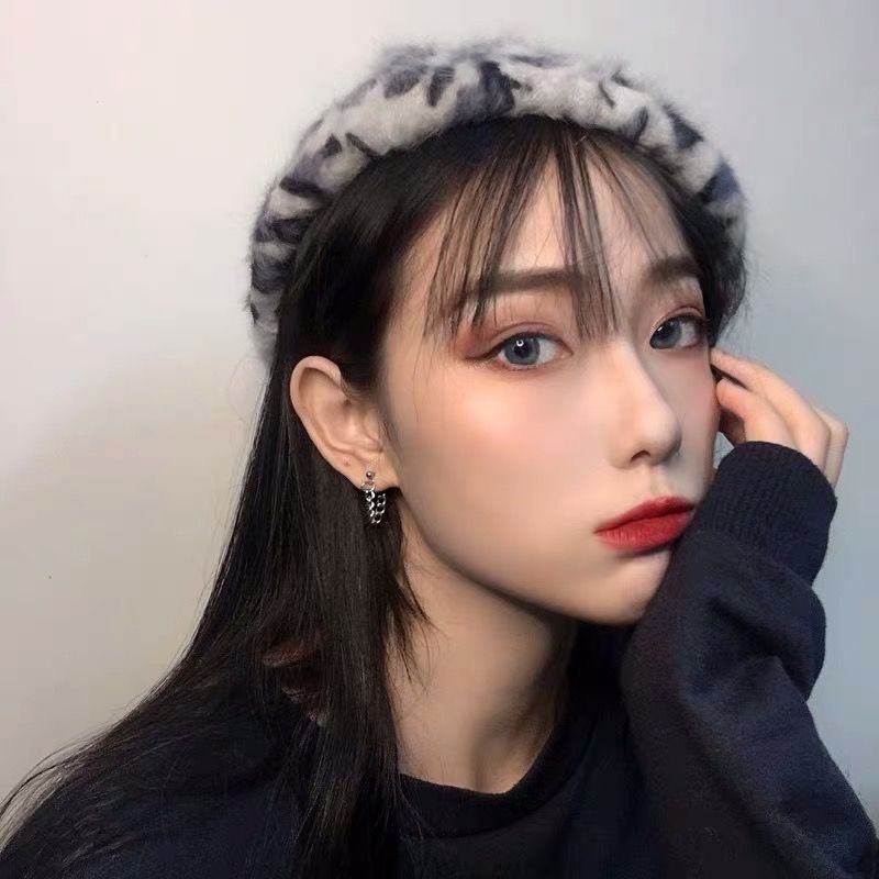 Khuyên tai chuỗi dây xích bằng thép không gỉ phong cách hip hop thời trang cho nữ