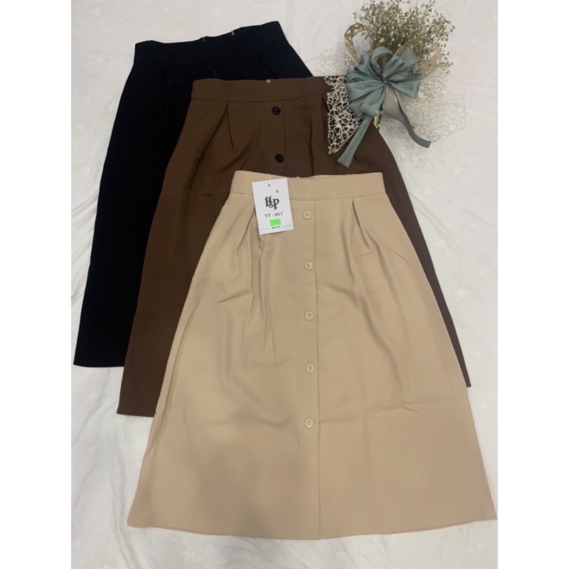 chân xoè ulzzang, váy phối 5 cúc dáng xoè m804