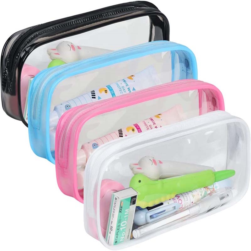 Túi Đựng Bút Bằng PVC Trong Suốt Sức Chứa Lớn Chống Bụi Bẩn Có Khóa Kéo Tiện Dụng