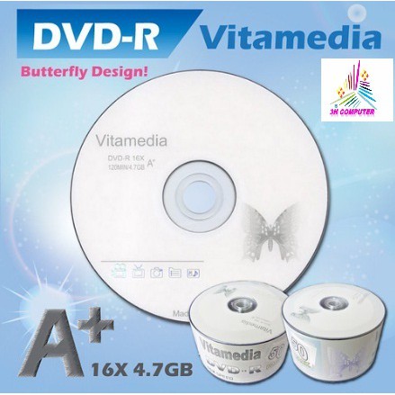 Đĩa dvd trắng ,Đĩa trắng DVD Vitamedia 1 lốc 50 cái 4.7G .