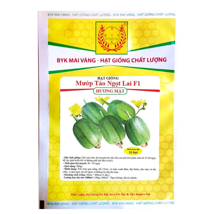 Hạt giống mướp táo ngọt lai F1 Đài Loan  Mai Vàng gói 20 hạt