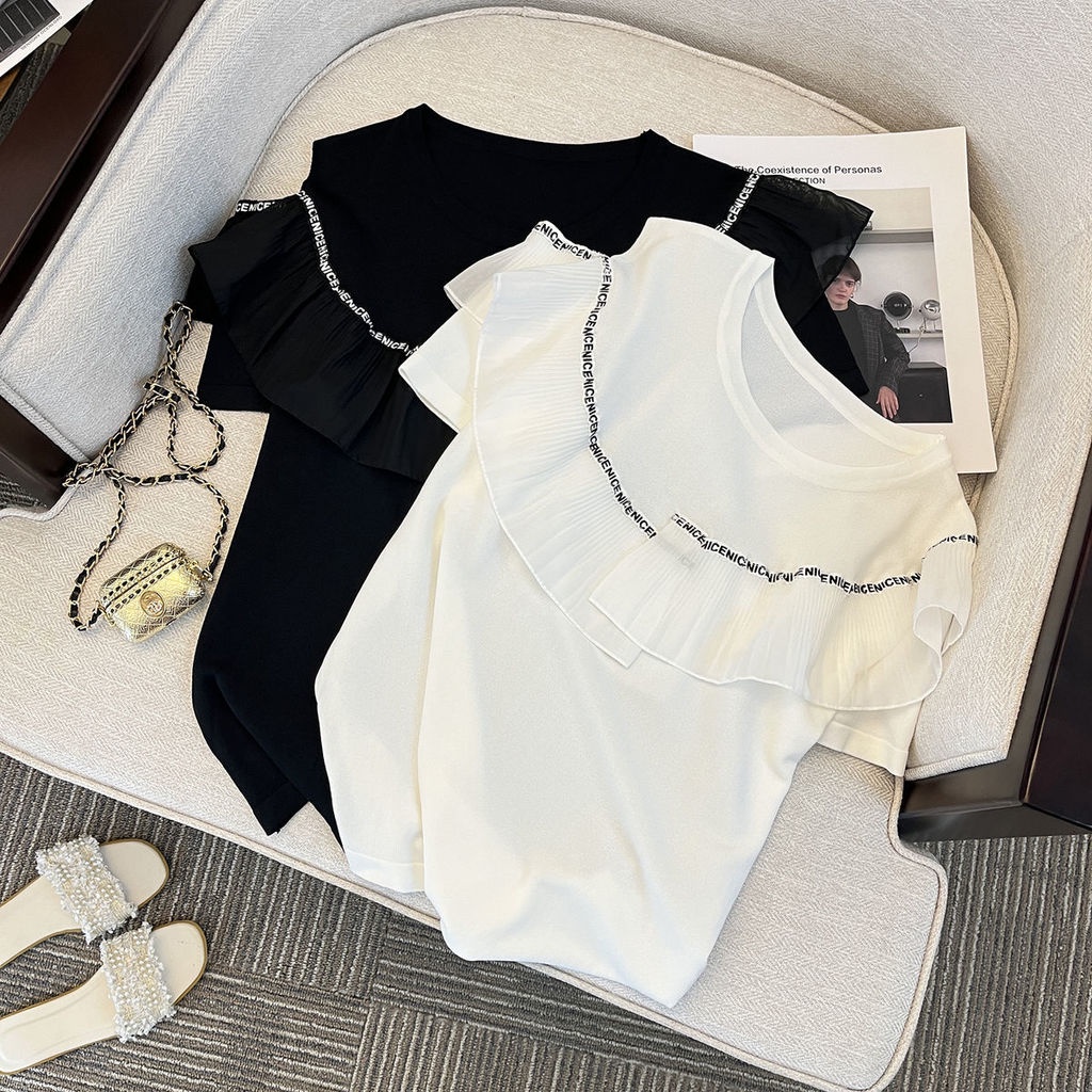 Áo Thun Tay Ngắn Thiết Kế Khoét Lỗ Nhỏ Nhắn Thời Trang Mùa Hè Mới Cho Nữ