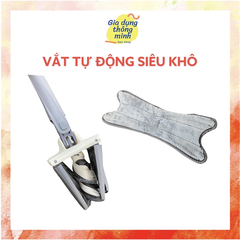 Chổi lau nhà chữ X xoay 360 độ - Cây lau sàn thông minh tự vắt siêu thấm hút - Avita