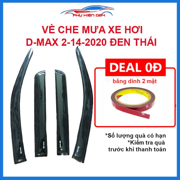 Vè mưa D-Max, Dmax 2014-2020 vè đen che mưa bảo vệ trang trí xe