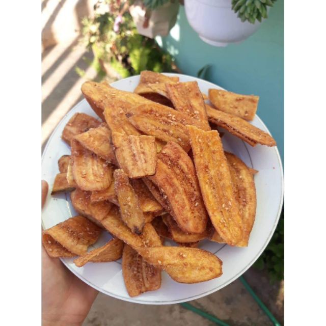 900g chuối sấy mè vừng hàng cty siêu vừng