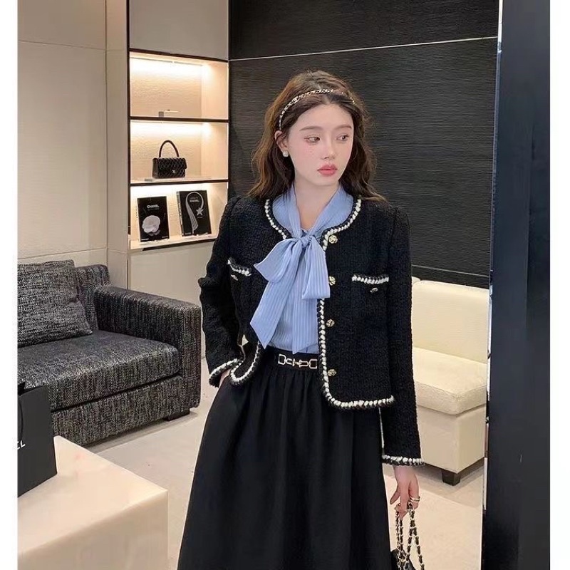 Áo Dạ Tweed Viền Thừng Hàng 2 Lớp ,áo dạ Kẻ Siêu Sang chảnh