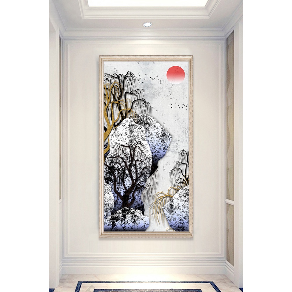 In hình ép gỗ Laminate TRANH HÀNH LANG TRUNG QUỐC - Mẫu 93 (50x75, 60x90, 70x110). In ảnh theo yêu cầu