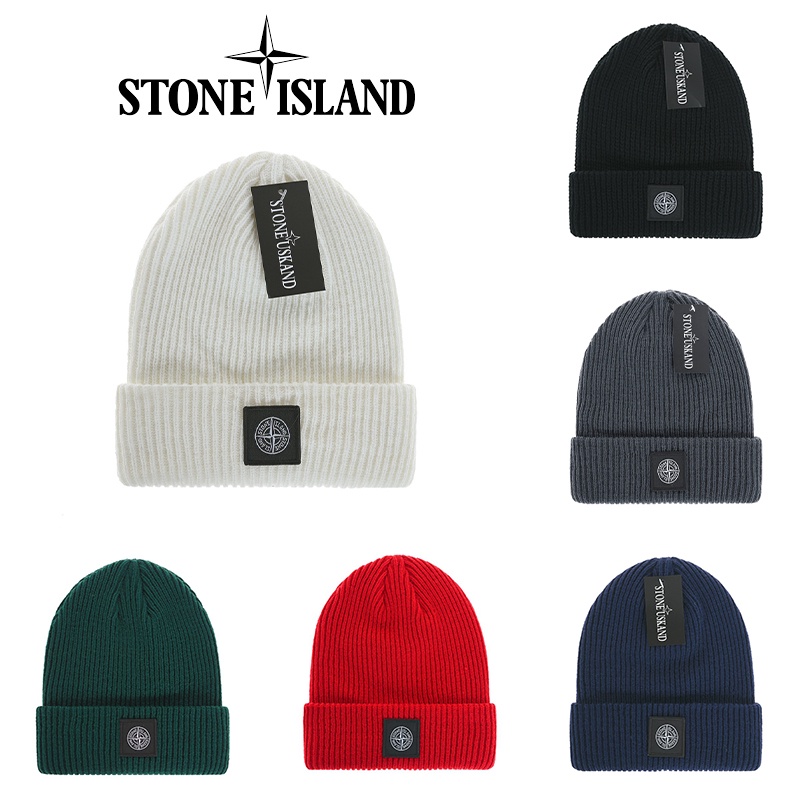 Stone Island Mũ beanie Trùm Đầu Thêu Chữ Thời Trang Cho Nam Và Nữ