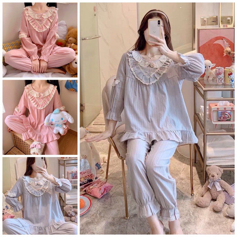 BỘ NGỦ CÔNG CHÚA NƠ BÈO CUTE QCCC | BigBuy360 - bigbuy360.vn