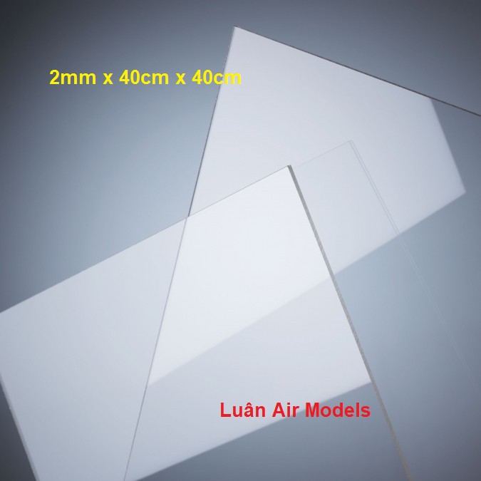 2mm 40x40cm Combo 2 tấm nhựa mica cứng trong suốt làm hồ cá, hộp kính, ốp biển số,cắt theo yêu cầu - Luân Air