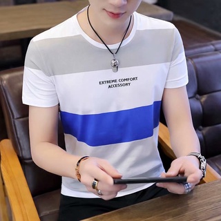 Áo thun nam, áo phông nam  tay ngắn cổ tròn Sọc Ngang chất thun cotton co giãn 4 chiều
