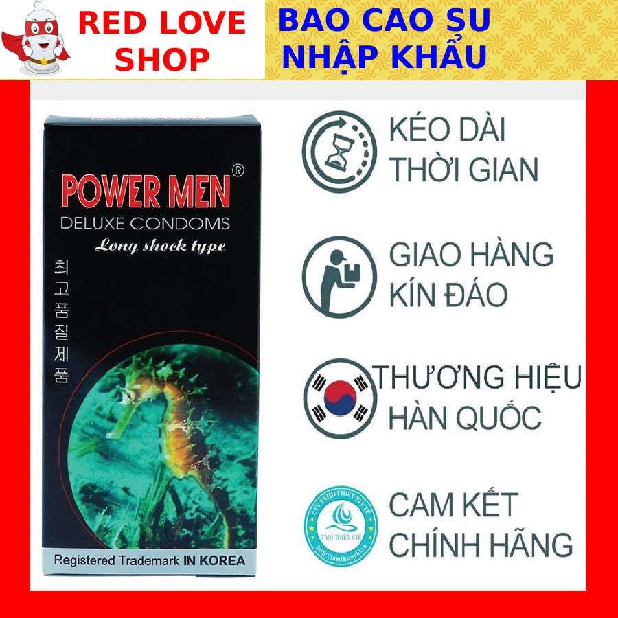 Bao cao su Powermen kéo dài thời gian GÂN GAI ✅ Hàn Quốc