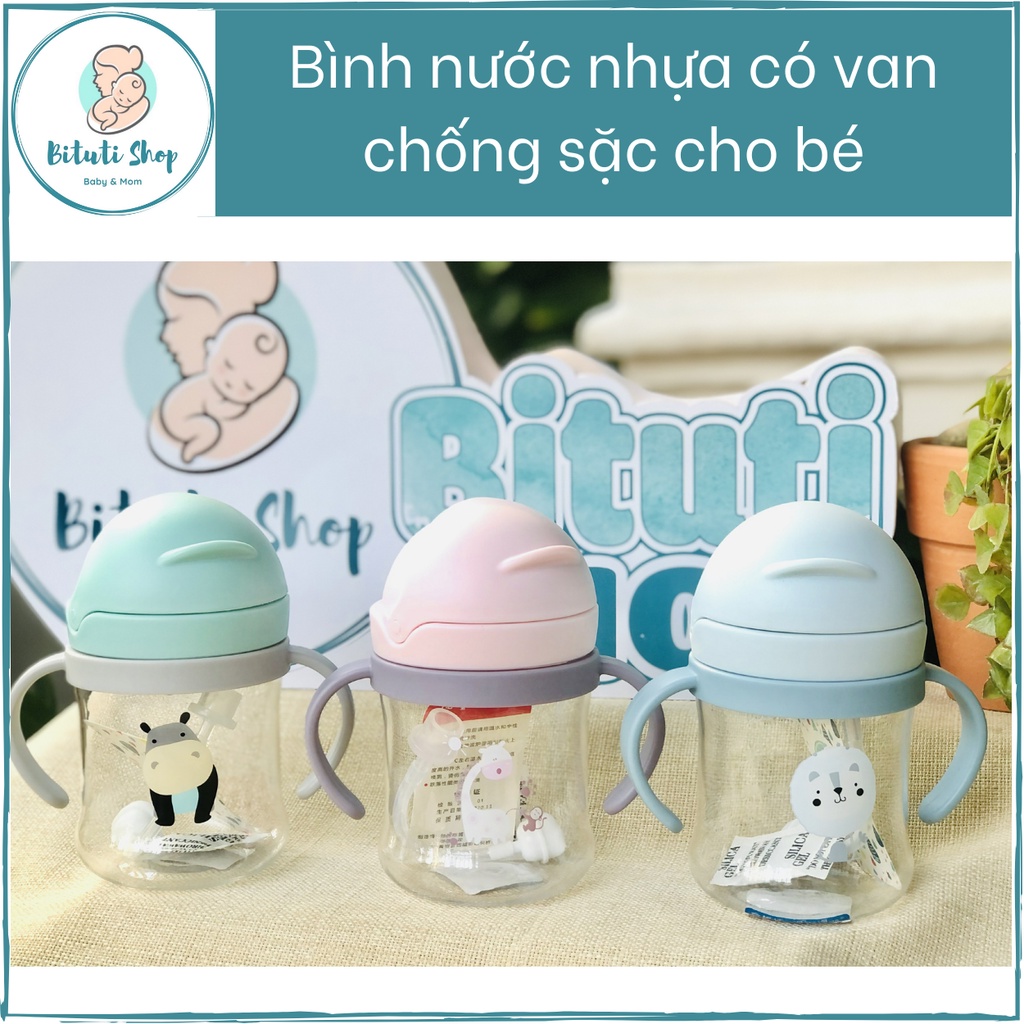 Bình nước tập uống cho bé có van chống sặc cao cấp (chọn mẫu)