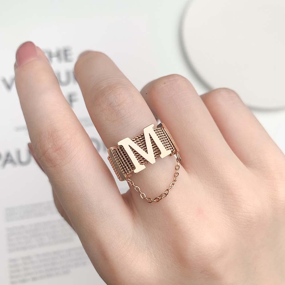 Nhẫn Thời Trang Hip Hop MoM In Chữ M Phong Cách Hàn Quốc Cho Nữ