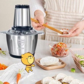 Máy Xay Thịt, Máy Say Thịt Cá Cối Inox 304 2L 4 Lưỡi Công Suất 250W Cao Cấp - Cối Xay thực phẩm rau củ quả đa n