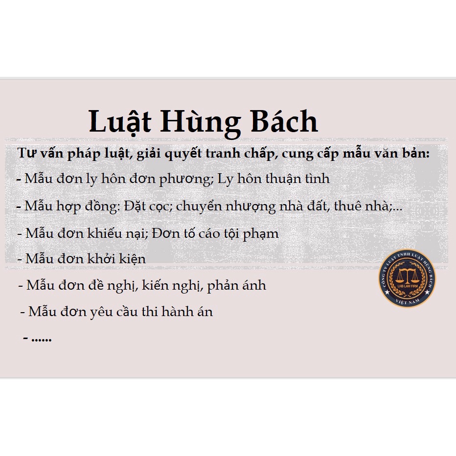 Bộ hồ sơ ly hôn đúng quy định pháp luật + Tài liệu Luật sư hướng dẫn chị tiết