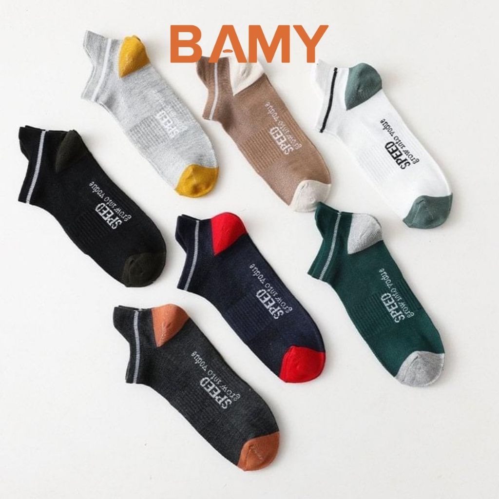 Combo 2 Đôi Tất Sped Nữ Cổ ngắn BAMY 100% cotton co giãn tốt