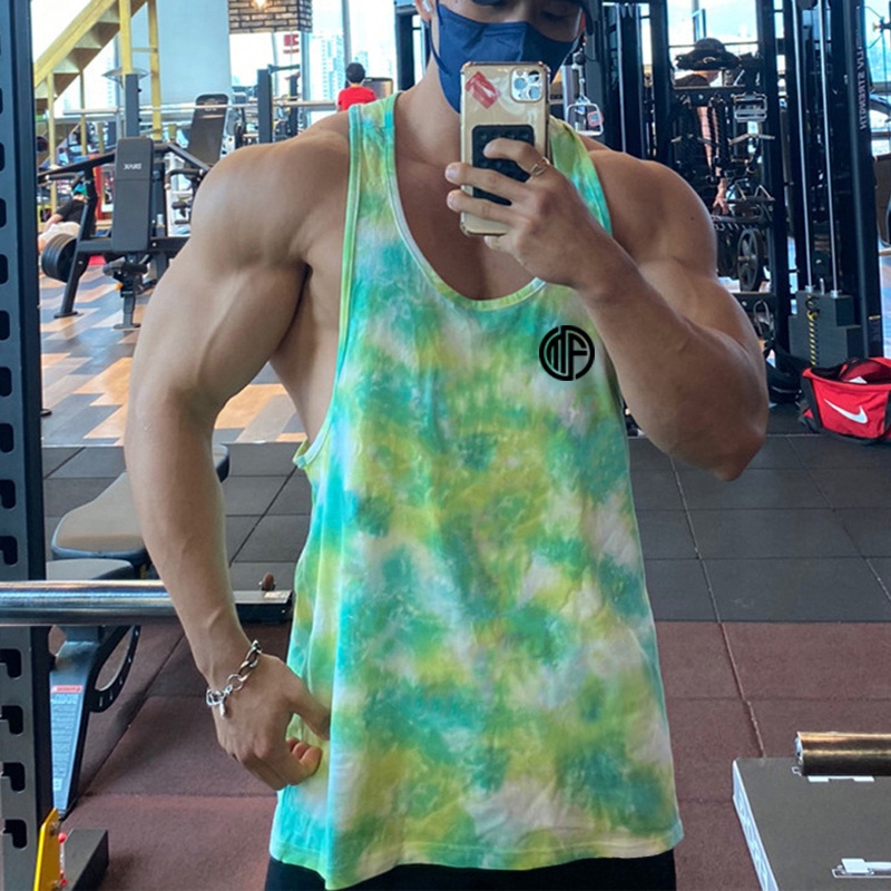 Áo Ba Lỗ Họa Tiết Rằn Ri Phối Lưới Tập Thể Thao Cho Nam