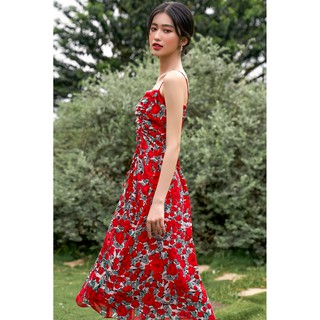 OLV - Đầm hoa Blooming Red Straps