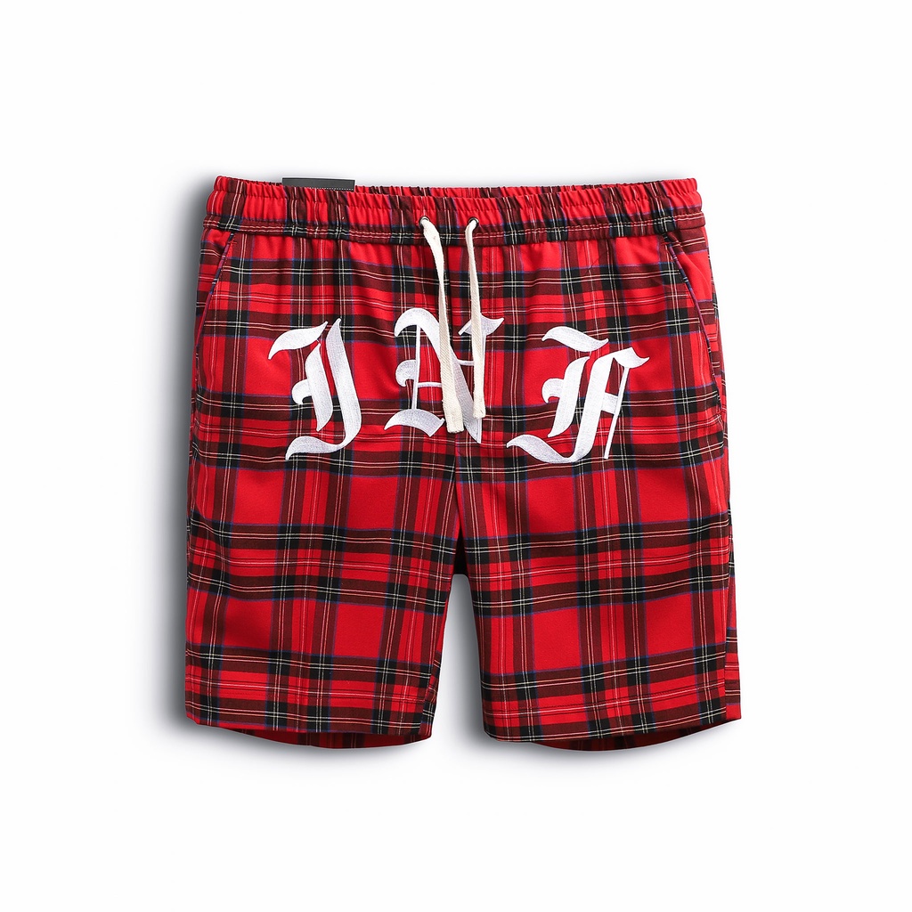 Quần Đùi Nam , Thun  INF Flannel With Embroidery , Vải Thun Cotton Co Giãn Nhẹ QD002592, SOMEHOW