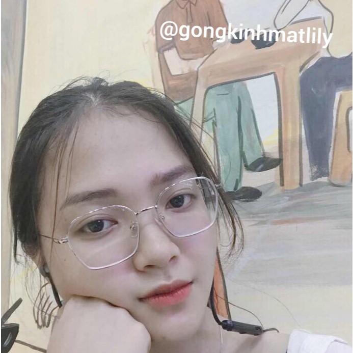 Gọng kính cận nam nữ Lilyeyewear chất liệu kim loại mắt đa giác thanh mảnh 2808 | BigBuy360 - bigbuy360.vn