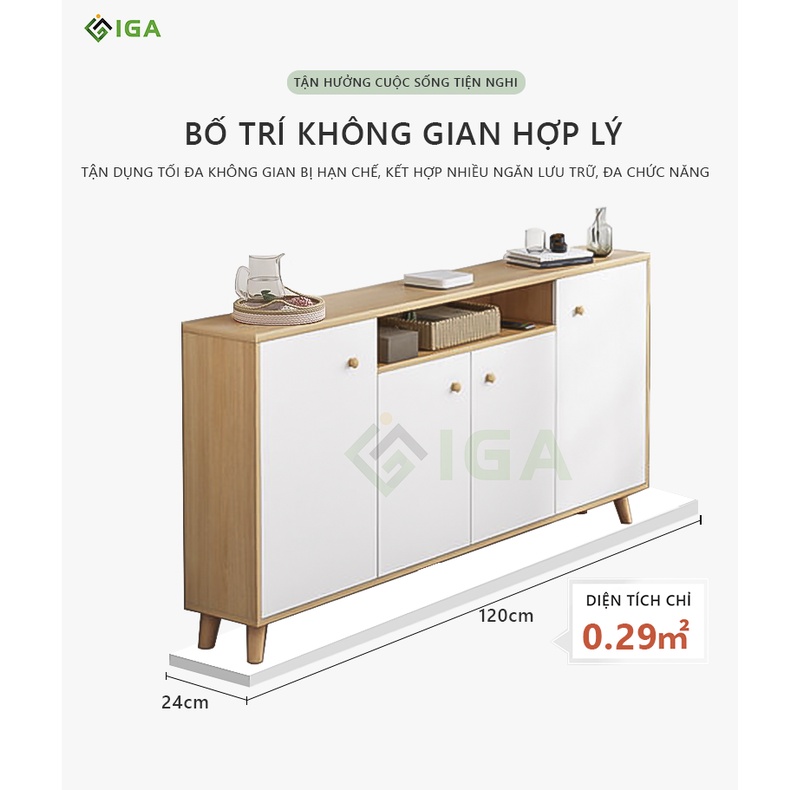 Tủ kệ tivi nhiều ngăn phòng khách, Tủ để đồ đa năng thương hiệu IGA - GP219