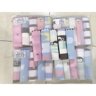 Sét 5 Khăn Sữa Sợi Tre Túi Zip Lee Lee