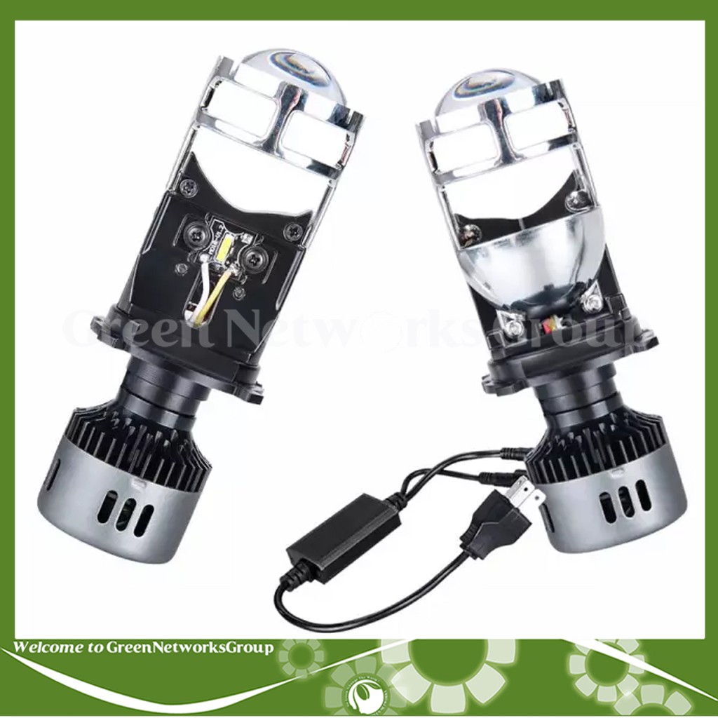 Đèn pha led bi cầu mini M01B chân H4 12-24V 36W Greennetworks (1 Đèn )