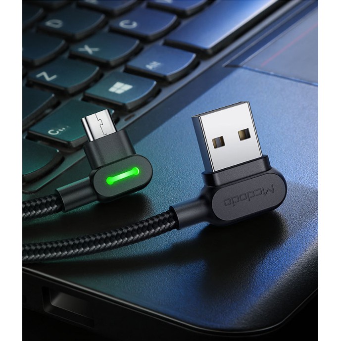 Cáp sạc micro usb bọc dù Mcdodo dài 1.2m và 1.8m,có đèn báo sạc,siêu bền