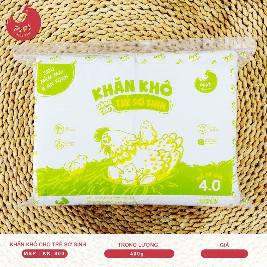 Khăn vải khô đa năng Pypy 400g an toàn tuyệt đối cho trẻ