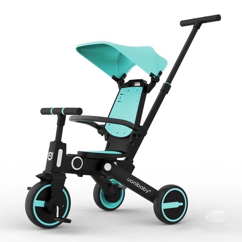 Xe Đẩy 2 Chiều Kiêm Xe Đạp Trẻ Em UoniBaby Gấp Gọn, Có Mái Che