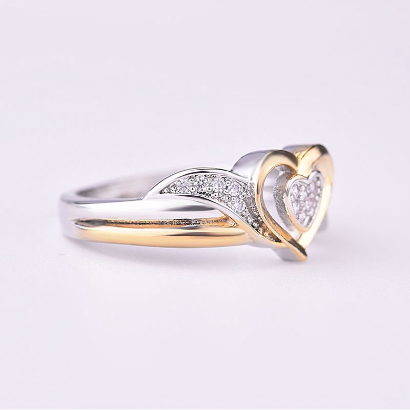 Nhẫn Đeo Tay Kim Loại Hình Trái Tim Thanh Lịch Cho Nữ