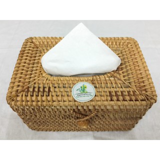 HỘP ĐỰNG GIẤY ĂN từ cói và guột 19x13x9 cm có khuy cài