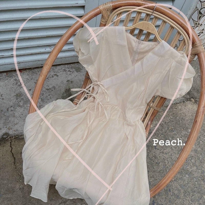 đầm baby doll oganza chéo ngực