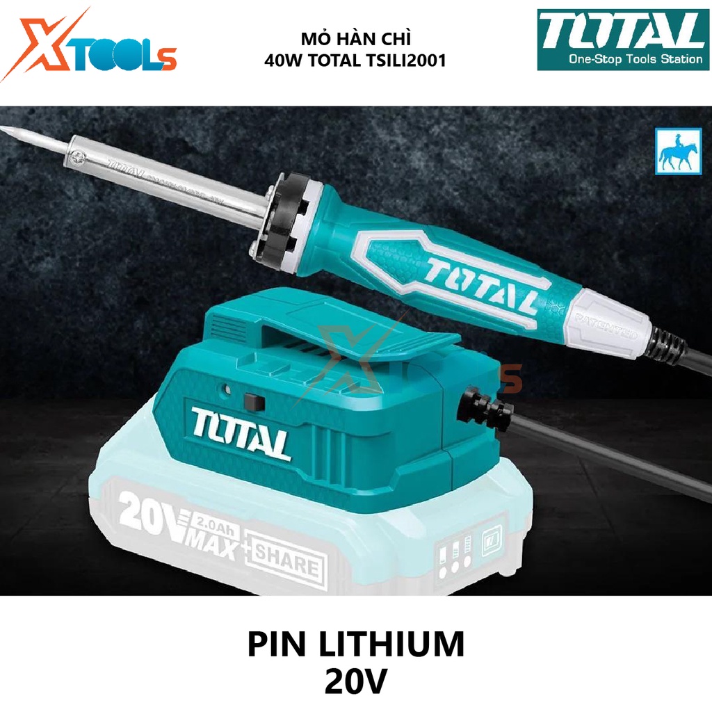 Mỏ hàn dùng pin Total TSILI2001 mỏ hàn thiết dùng pin 20V, kết nối bảng mạch, bo mạch điện tử [XSAFE][XTOOL]