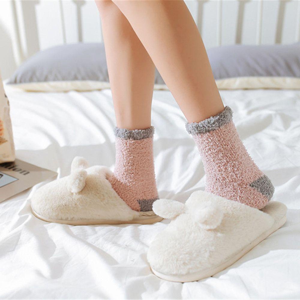 NIUYOU Vớ Nhung Dày Giữ Ấm Màu Kẹo Ngọt