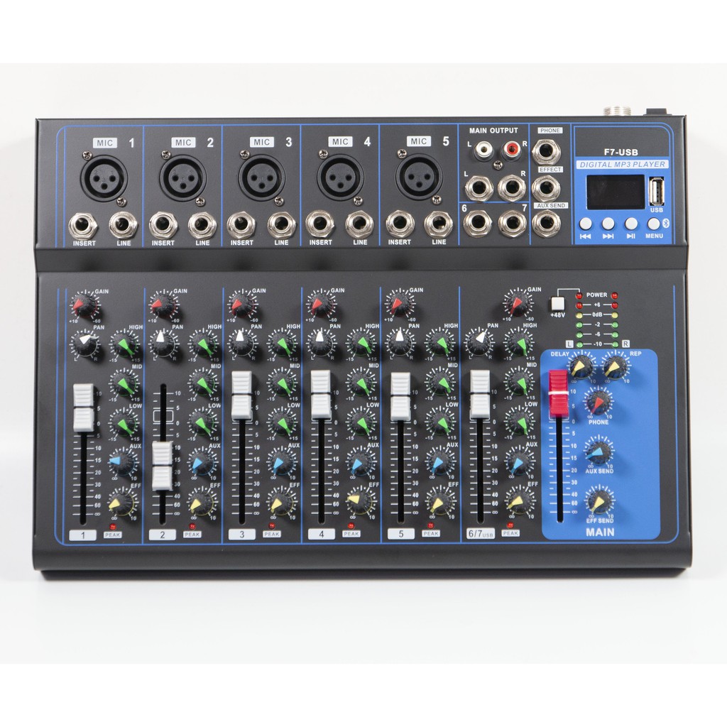 Bàn mixer yamaha F7 bluetooth, dùng thu âm, livetream fb,.- điều chỉnh âm thanh chuyên nghiệp