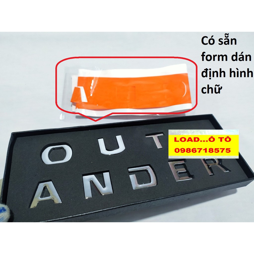 Chữ Inox OUTLANDER dán cabo Mẫu Inox 304 Cao Cấp Nhất Thị Trường