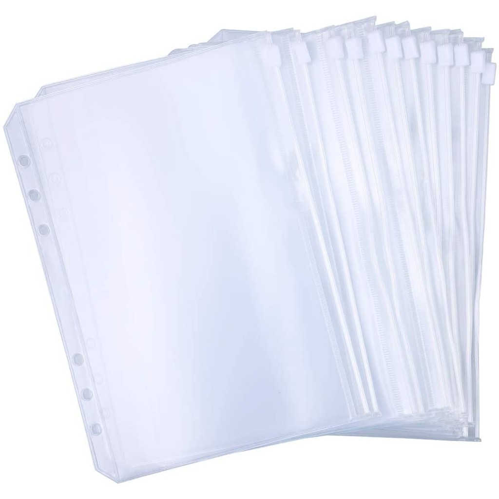 Bìa Đựng Hồ Sơ 6 Lỗ Cỡ A5/A6/A7/B5/A4 Có Khóa Kéo