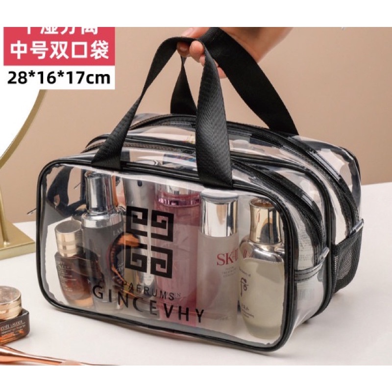Túi đựng đồ trang điểm siêu đẹp trong và đục Gincevhy