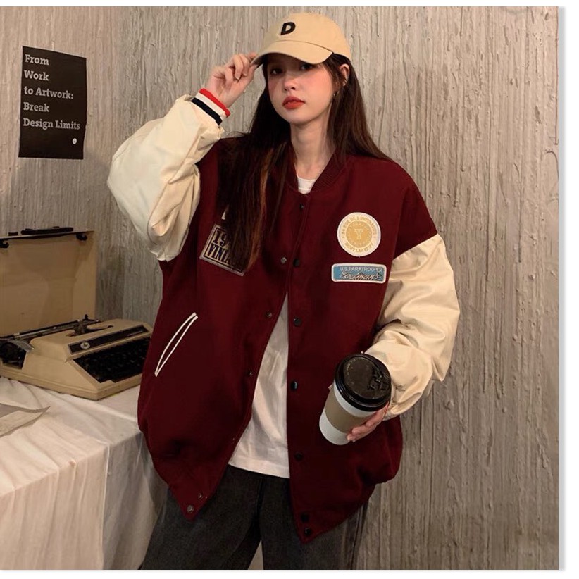 Áo khoác dù bomber nam nữ form rộng thiêu hoạ tiết đẹp thời trang Hot Trend Super Fashion