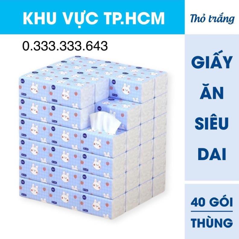 [ Freeship HCM ] Thùng 40 Gói giấy ăn thỏ trắng siêu dai siêu mịn( Nội địa trung )