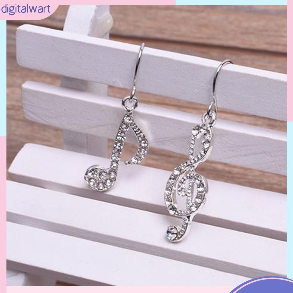 Bông Tai Hình Nốt Nhạc Đính Đá Sang Trọng