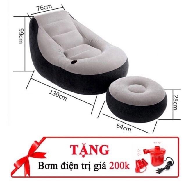 GHẾ HƠI TỰA LƯNG BỌC NHUNG, SOFA LƯỜI  ĐỌC SÁCH [TẶNG KÈM BƠM HÚT ĐIỆN 2 CHIỀU]