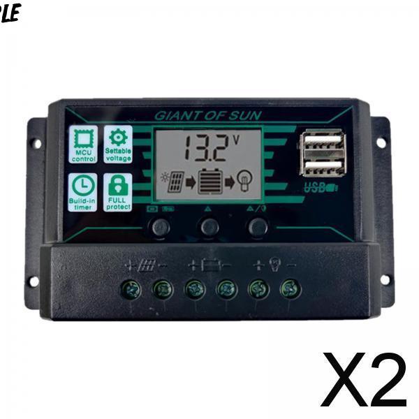 2 bộ điều khiển sạc năng lượng mặt trời 20-60A MPPT PWM màn hình LCD