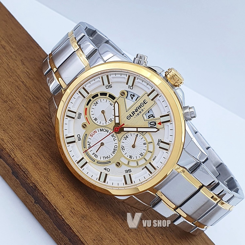 Đồng hồ nam SUNRISE 1270SA - Chính hãng, 6 kim hoạt động