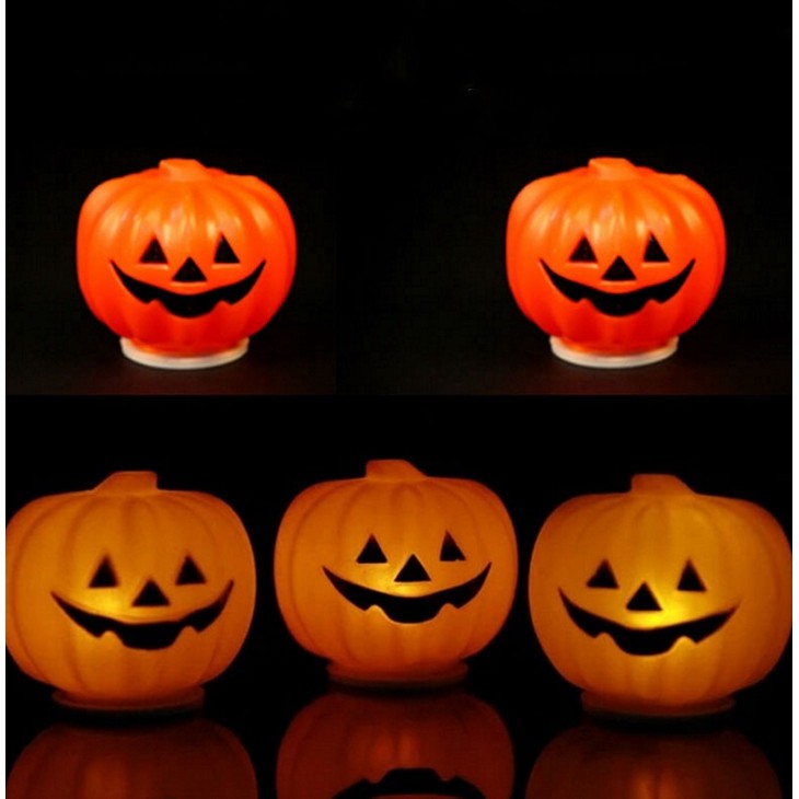 1 Đèn Led Mini Hình Quả Bí Ngô Dùng Trang Trí Halloween