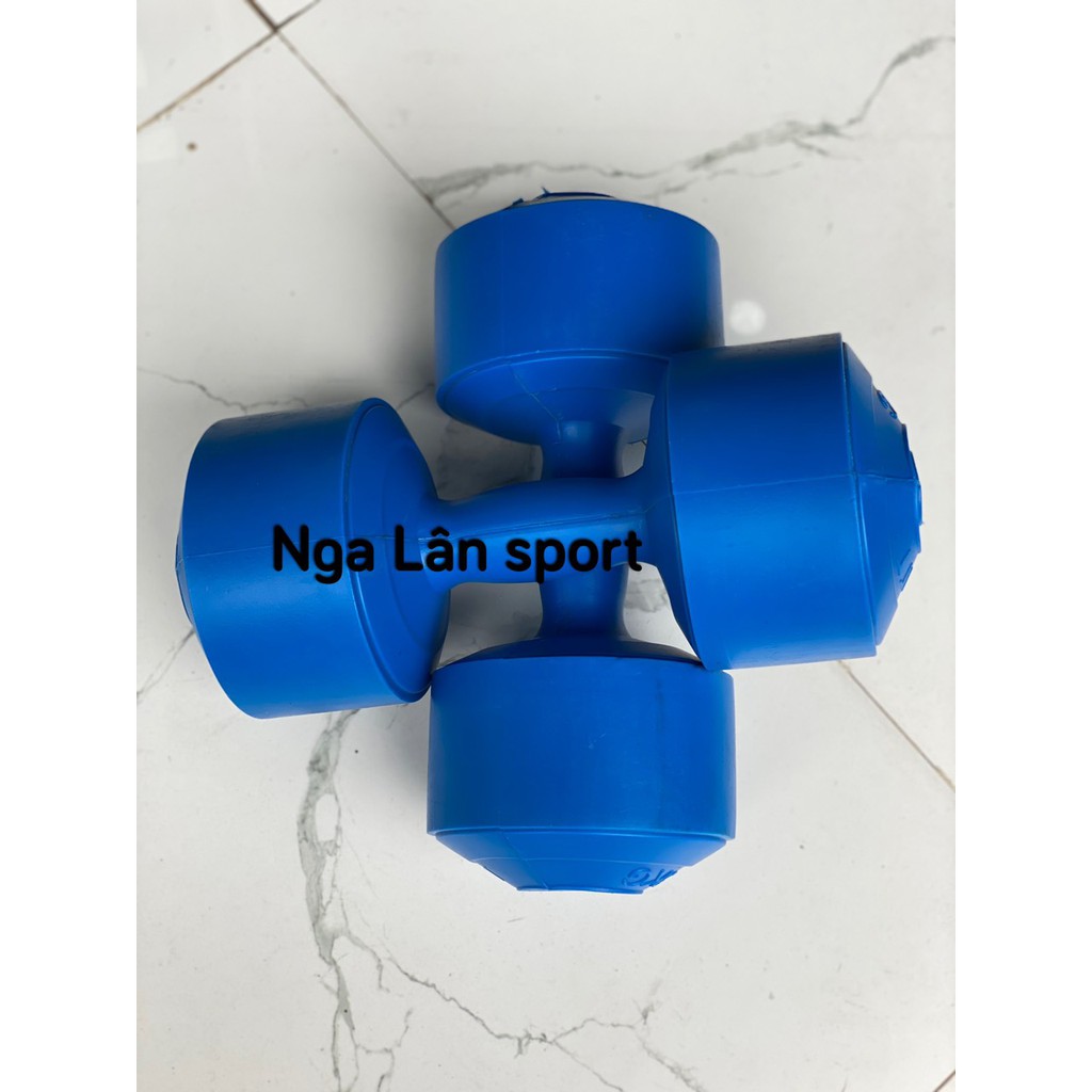 Tạ tay cao cấp - 1 đôi tạ tay 5kg, hàng loại dầy đẹp, vỏ nhựa cứng cáp