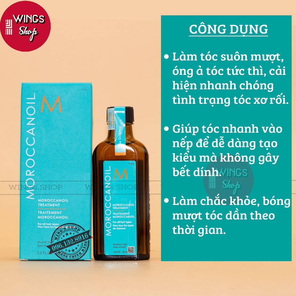 Tinh dầu dưỡng tóc Moroccanoil Treatment đủ size 10ML-100ML-125ML-200ML | Wings Shop