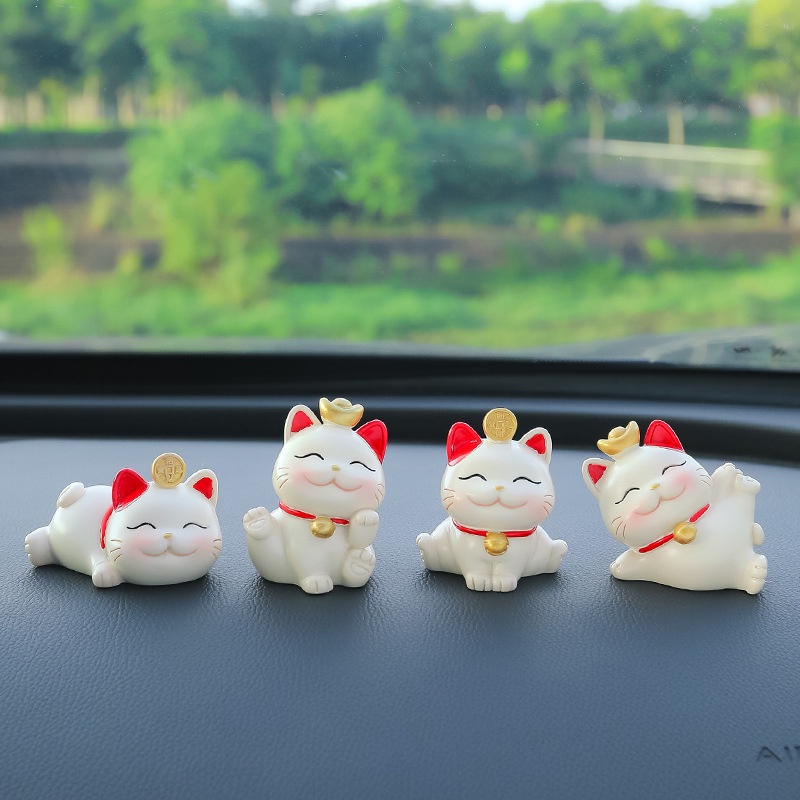 Mèo thần tài trang trí ô tô, bàn làm việc mang lại may mắn, bình an/ Tượng mèo 💕FREESHIP 50k💕 - Những Điều Bình An